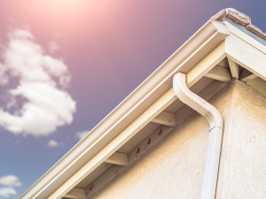 Seamless gutters installation on a residential home in Santa Rosa, CA.