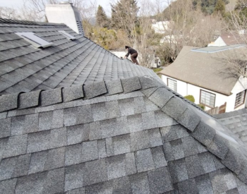 Professional roof inspection in Cloverdale identifying damaged shingles