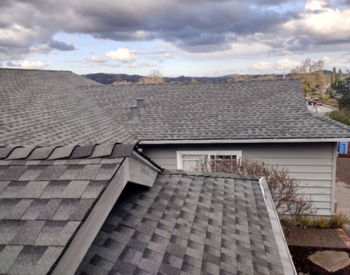 Home in Cloverdale with gutter protection after a roof inspection