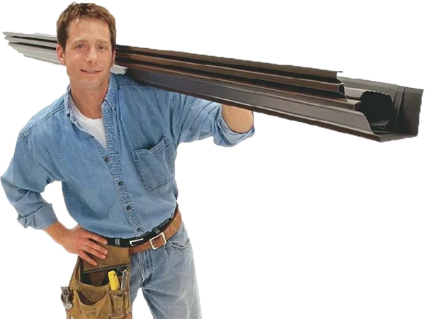 Person holding gutter