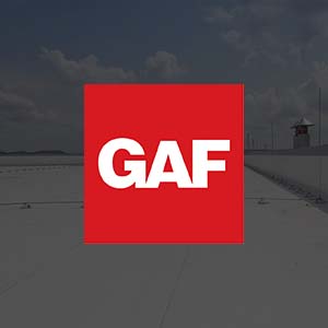 GAF logo on top of commercial roof image